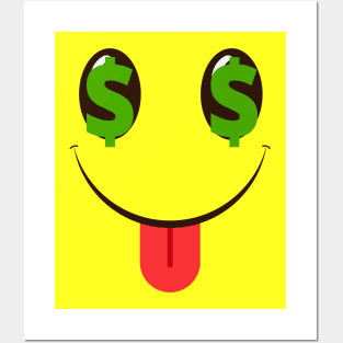 Money Smile Face Emoticon Posters and Art